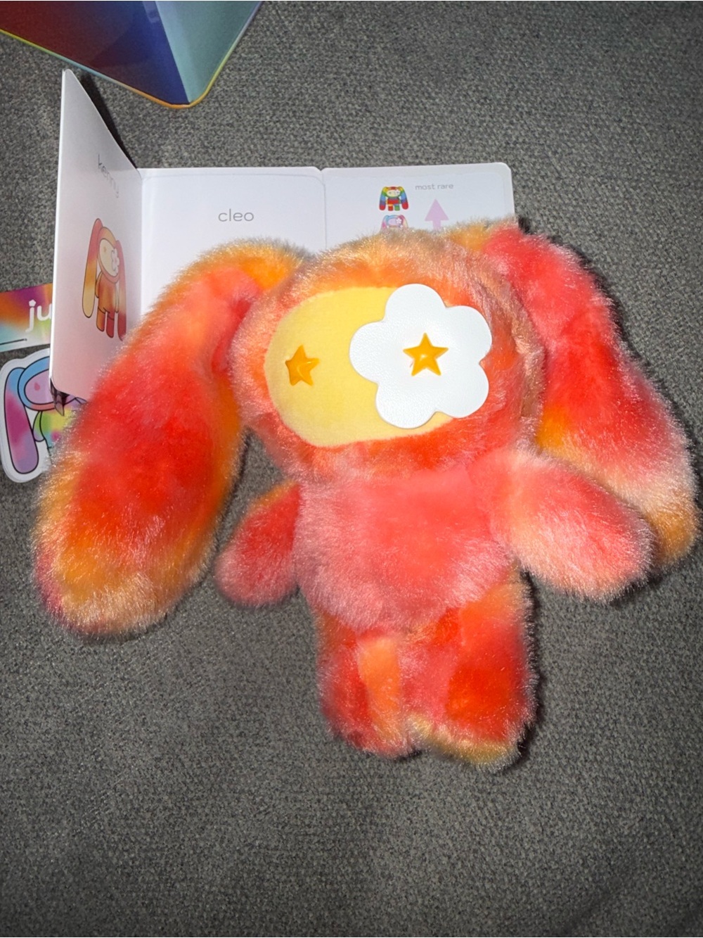 Plush Juju pendant Kenny Orange-Pink Tie-Dye with Star Face and limited edition